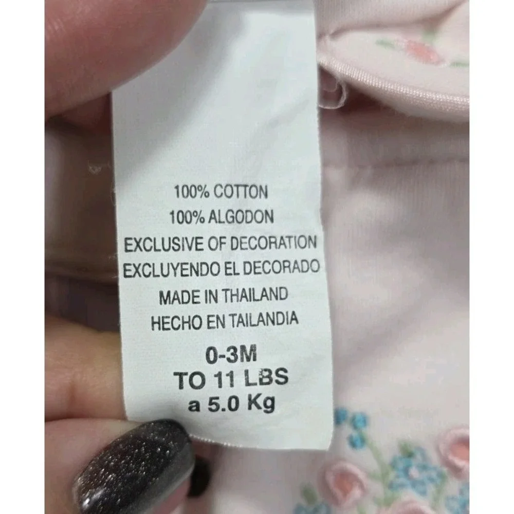 Vintage Y2K Carter's Classics Pink Footed Sleeper 0-3M Floral Baby Girl